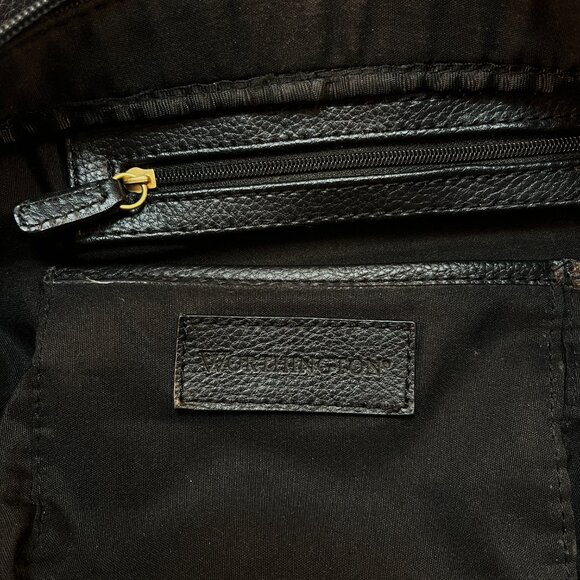 Worthington Black Cowhide Leather Satchel Handbag 14.5" L x 8" T 6" W - Picture 7 of 13